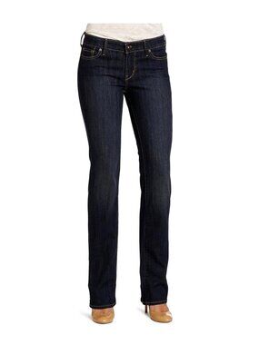 Levi's Vintage 2010s Dark Blue Slight Curve ID Straight Leg Jean Tuscan Mom 8 10